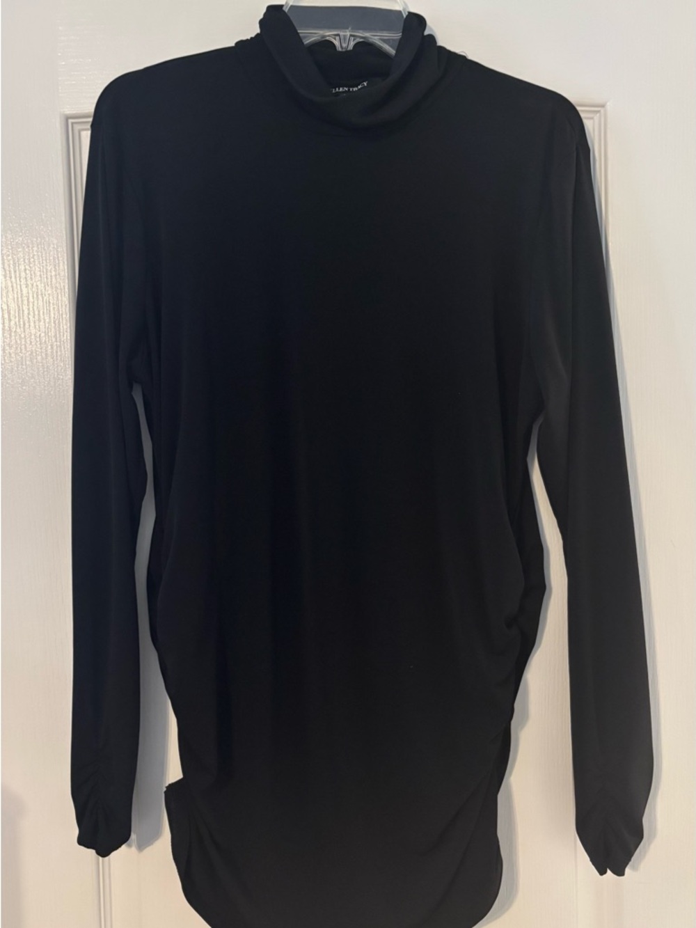 Ellen Tracy Black Mock Neck Long Sleeve Top